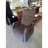 FAUTEUIL RELAX TISSU CHOCOLAT ACCOTOIRS BOIS 