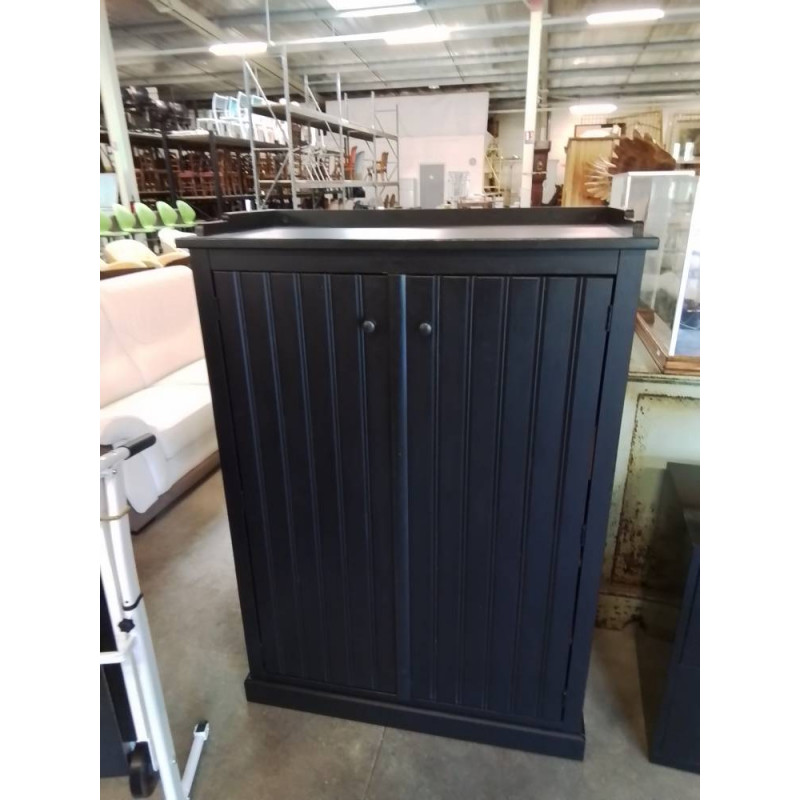 COMMODE 2 PORTES BOIS NOIR