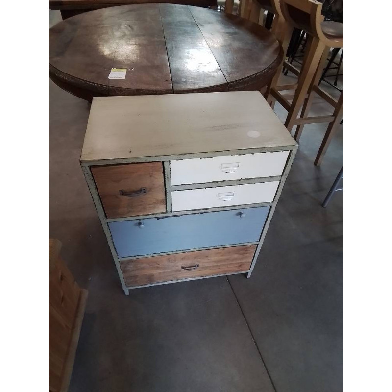 MEUBLE METAL ET BOIS STYLE INDUSTRIEL R TIROIRS