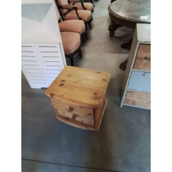 CHEVET PIN 2 TIROIRS 