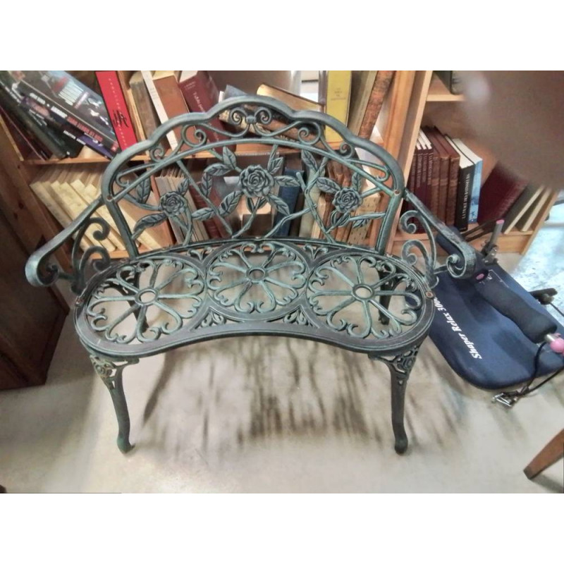 BANC DE JARDIN FONTE D ALUMINIUM VERT