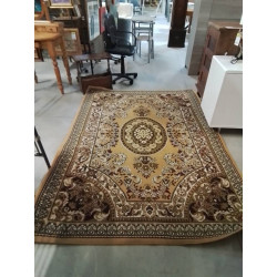 TAPIS LAINE BEIGE VERT...
