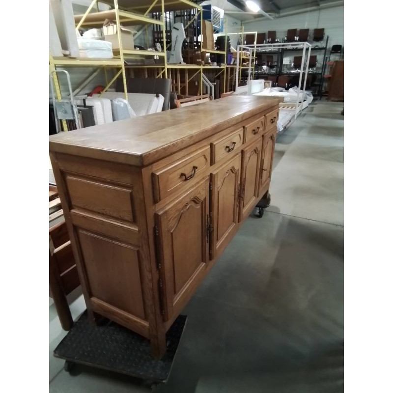 ENFILADE CHÊNE CLAIR MOULURÉ 4 PORTES 4 TIROIRS 