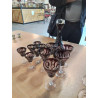 CARAFE ET 11 VERRES CRISTAL TEINTÉ BOHEME EN L\'ÉTAT 