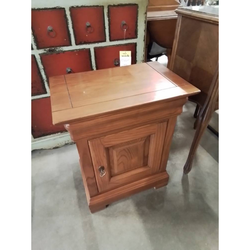 CHEVET BOIS CLAIR MOULURÉ 1 TIROIR 1 NICHE STYLE LOUIS PHILIPPE 