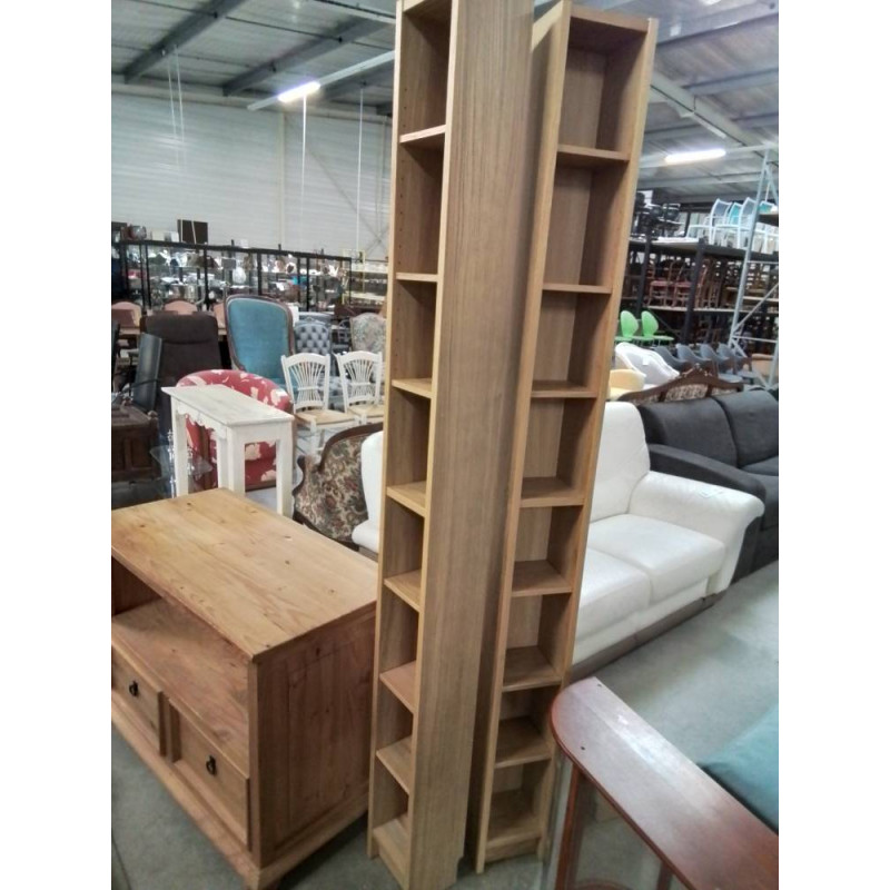 BIBLIOTHÈQUE COLONNE BOIS CLAIR 8 NICHES 