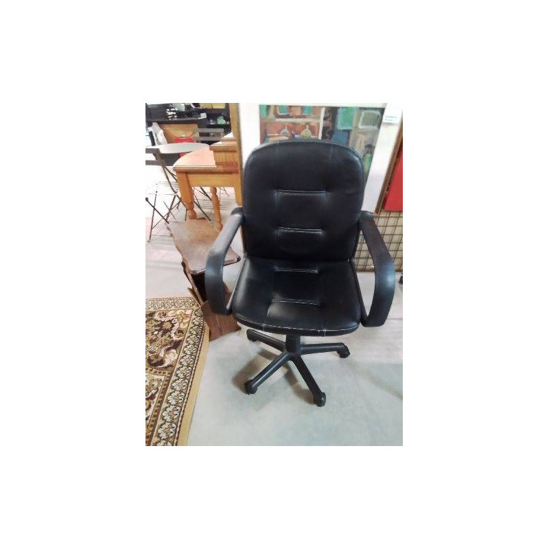 FAUTEUIL DE BUREAU A ROULETTES PU NOIR