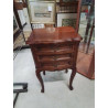 CHEVET BOIS 3 TIROIRS PIEDS ESCARGOT STYLE LOUIS XV