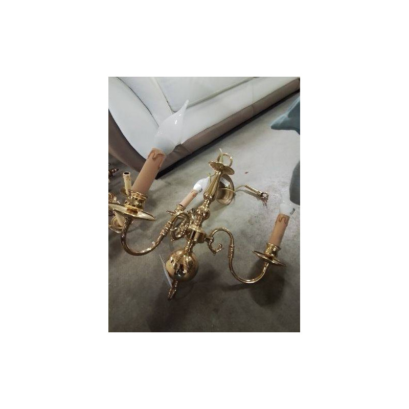 LUSTRE HOLLANDAIS 3 FEUX LAITON 