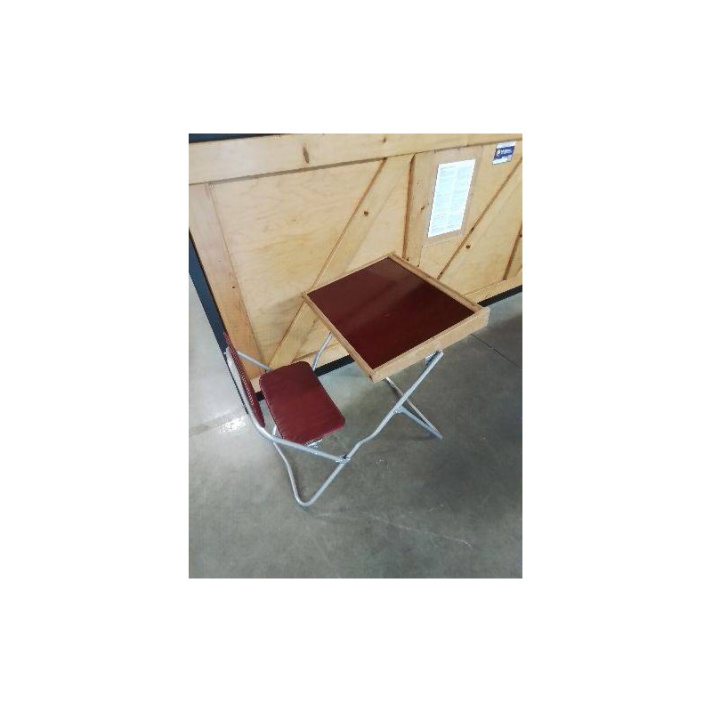 BUREAU D’ENFANT PLIANT MÉTAL GRKS BOIS ET SKAÏ ROUGE