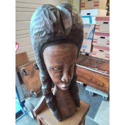 SCULPTURE BOIS BUSTE FEMME...