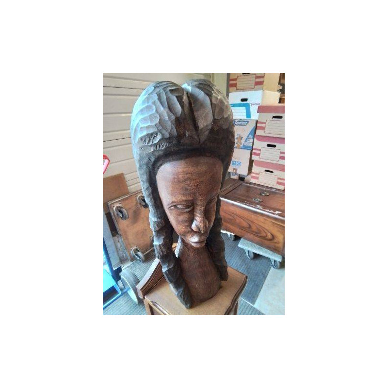 SCULPTURE BOIS BUSTE FEMME AFRICAINE