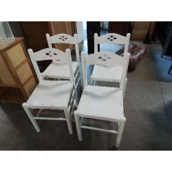 4 CHAISES BOIS BLANC...