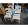 4 CHAISES BOIS BLANC DOSSIER AJOURÉ 