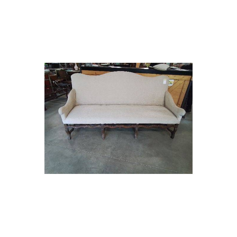 CANAPÉ LOUIS XIII ÉPOQUE XVIIE TISSU ECRU