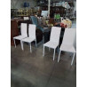 4 CHAISES PIÈTEMENT METAL BLANC ASSISE PU BLANC 