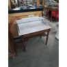 TABLE DE TOILETTE LOUIS PHILIPPE  PLATEAU MARBRE BLANC 1 TIROIR 