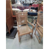 FAUTEUIL BOIS NATUREL TORSADÉ ASSISE ET DOSSIER CANNÉE STYLE LOUIS XIII 