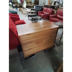 COMMODE TECK CLAIR 3 TIROIRS 