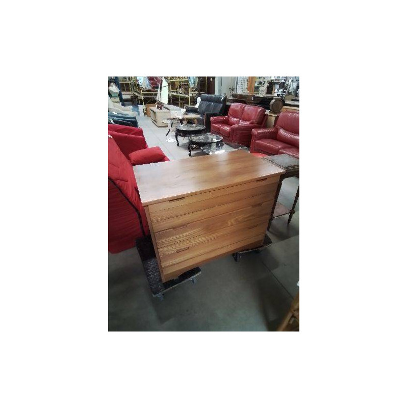 COMMODE TECK CLAIR 3 TIROIRS 