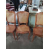 6 CHAISES BOIS CLAIR CANNÉ STYLE RÉGENCE 