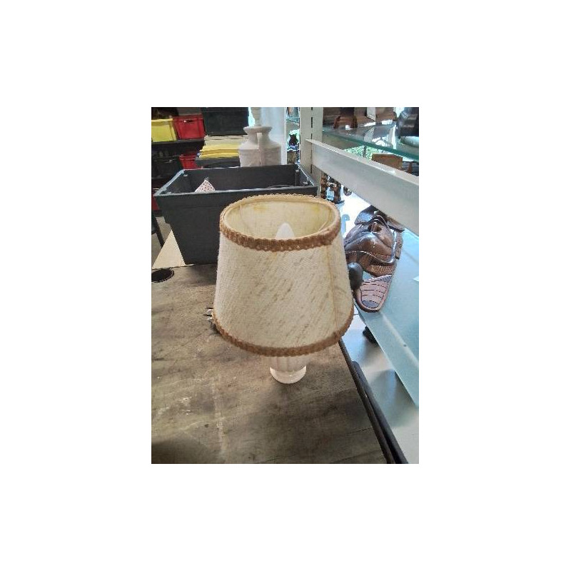 LAMPE CÉRAMIQUE ECRU AJ ECRU LISERÉ OCRE