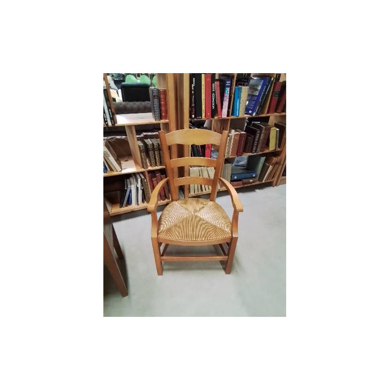 FAUTEUIL DE CHEMINÉE BOIS CLAIR PAILLÉ 