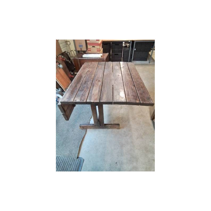 TABLE DE JARDIN A ABATTANTS BOIS