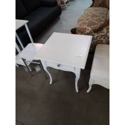 CONSOLE CARRÉE BOIS BLANC...