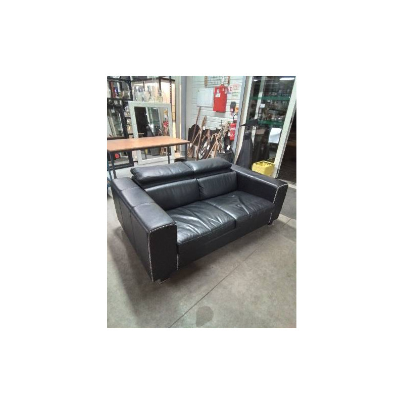 CANAPÉ 2 PLACES CUIR NOIR CUIRCENTER