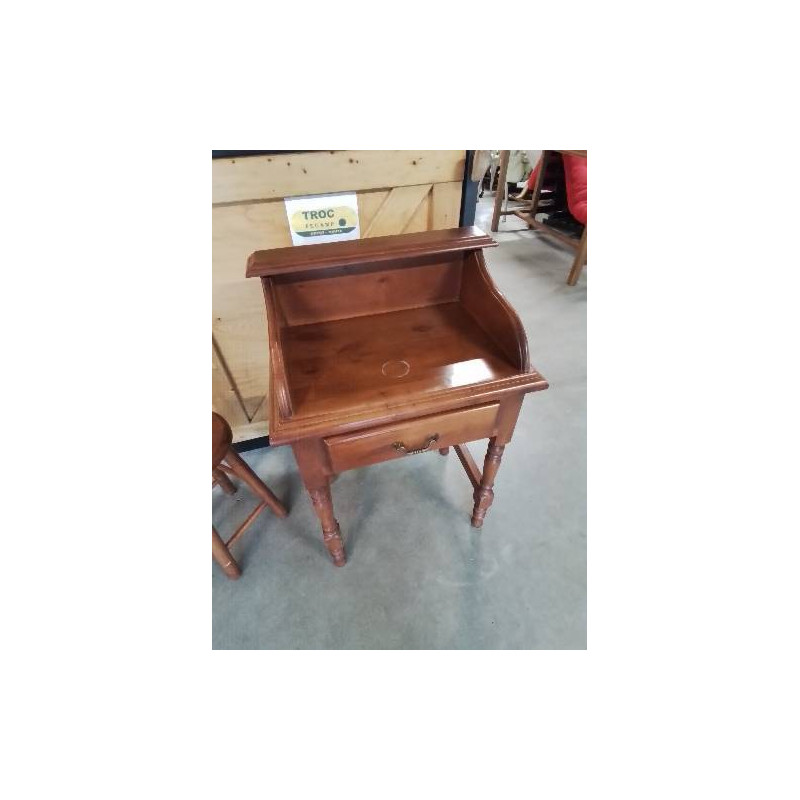 BUREAU A GRADIN ET COLONNES BOIS CLAIR 1 TIROIR EN L\'ÉTAT 