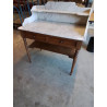 TABLE DE TOILETTE LOUIS PHILIPPE 2 TIROIRS DESSUS MARBRE BLANC 