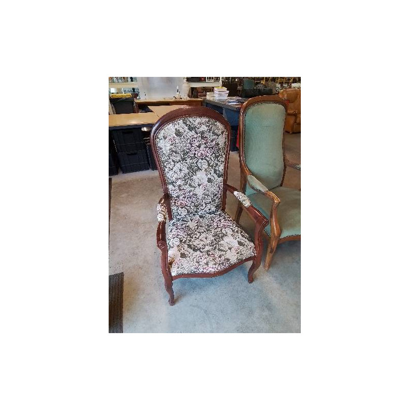 VOLTAIRE BOIS CAPITONNÉ TISSU FLEURI 