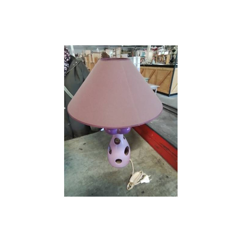 LAMPE CÉRAMIQUE AJOURÉE MAUVE AJ OCRE SILEA