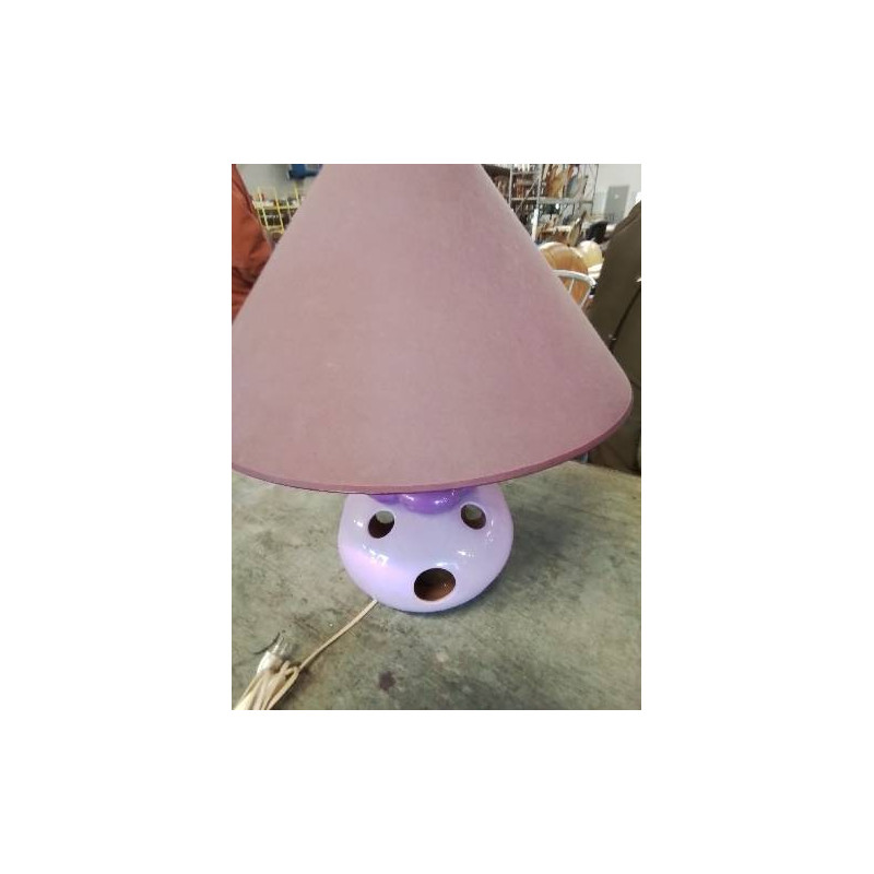 LAMPE CÉRAMIQUE AJOURÉE MAUVE GRAND AJ OCRE SILEA