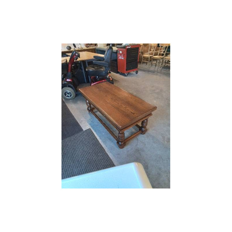 TABLE BASSE RECTANGULAIRE PIEDS BALUSTRE 2 TIROIRS STYLE RÉGENCE 