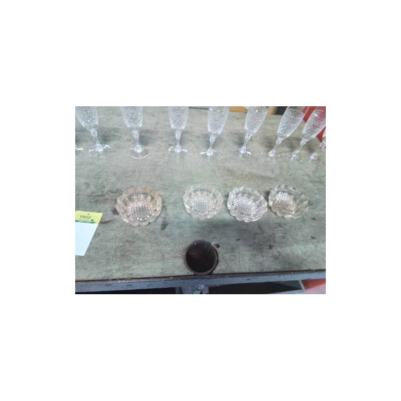 4 REHAUSSEURS DE PIEDS VERRE DÉBUT XXE 