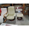 FAUTEUIL ET SON REPOSE PIED STRESSLESS EKORNES CUIR