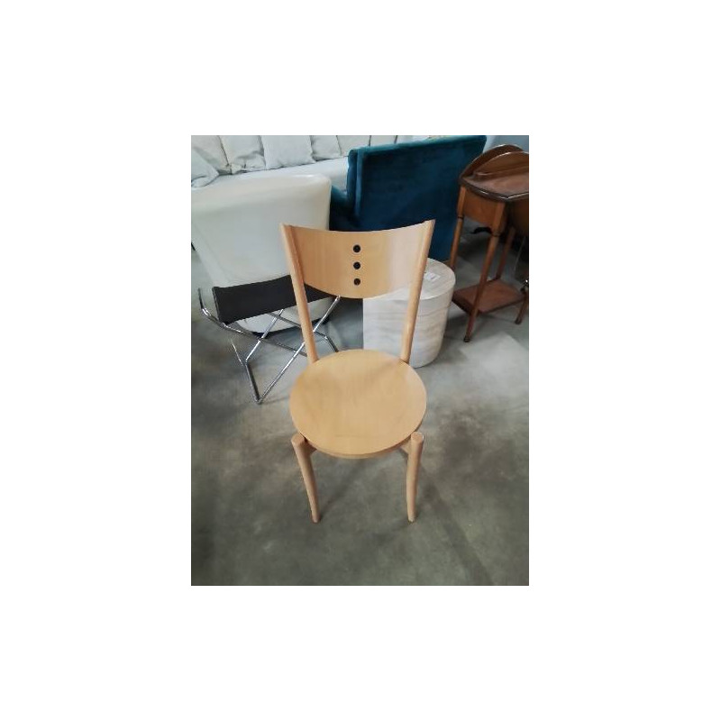 CHAISE BOIS CLAIR ASSISE RONDE DOSSIER AJOURÉ 