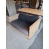 BANQUETTE 2 PLACES VANNERIE COUSSIN TISSU NOIR HABITAT