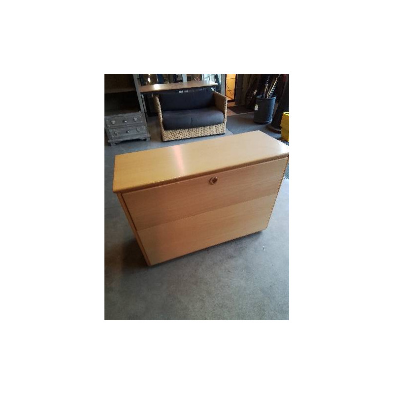 COFFRE A LINGE BOIS CLAIR 1 PORTE CARRE HULSTA