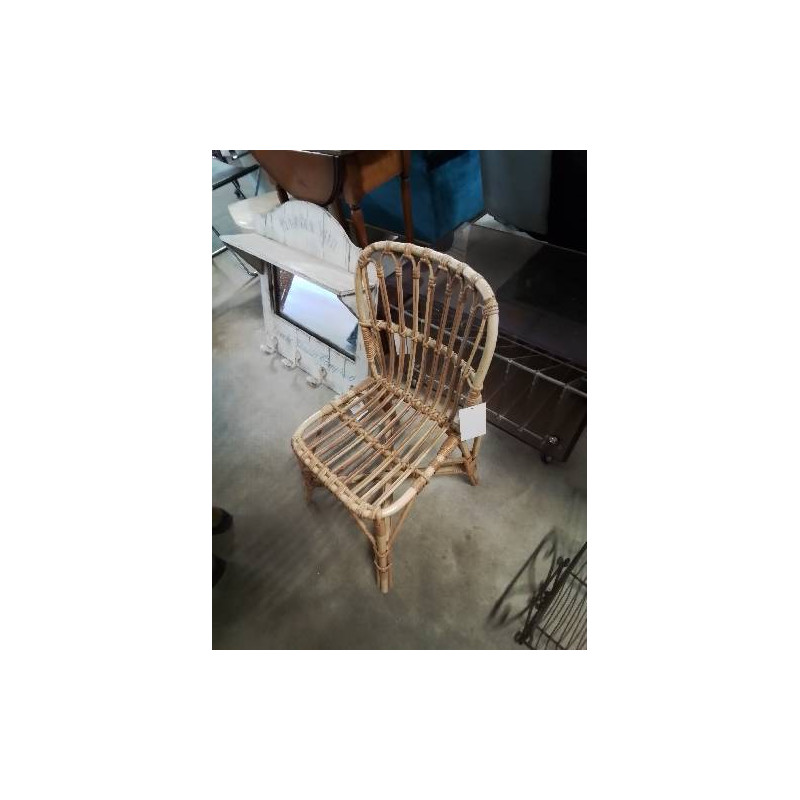 CHAISE ENFANT ROTIN ET VANNERIE ANNÉES 50