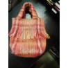 SAC TISSU LAINE ECOSSAIS ROSE ORANGE ROUGE 