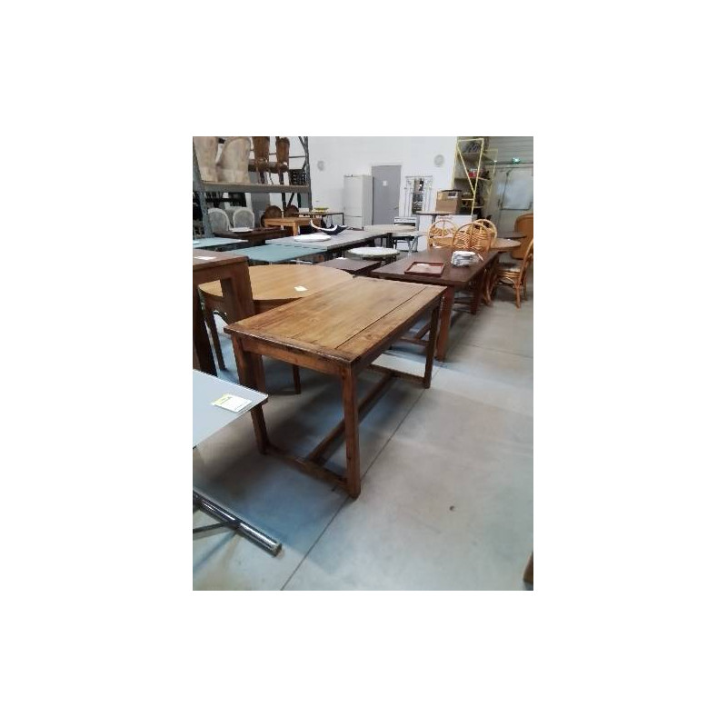TABLE DE FERME A ENTRETOISE BOIS CLAIR