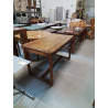 TABLE DE FERME A ENTRETOISE BOIS CLAIR
