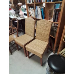 PAIRE DE CHAISES VANNERIE...