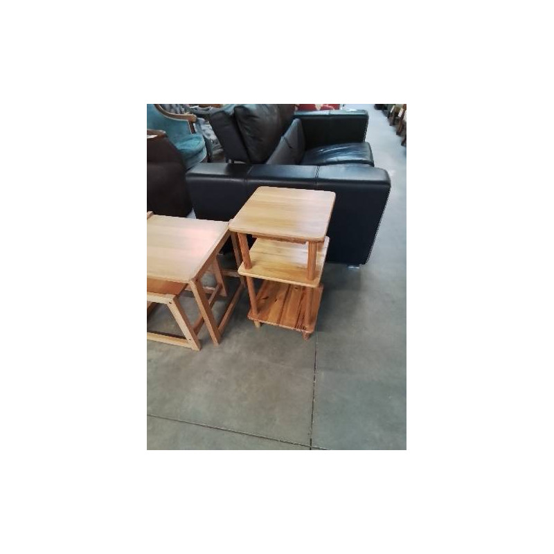 CHEVET PIN A COLONNES 3 NIVEAUX 1 TIROIR