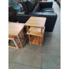 CHEVET PIN A COLONNES 3 NIVEAUX 1 TIROIR