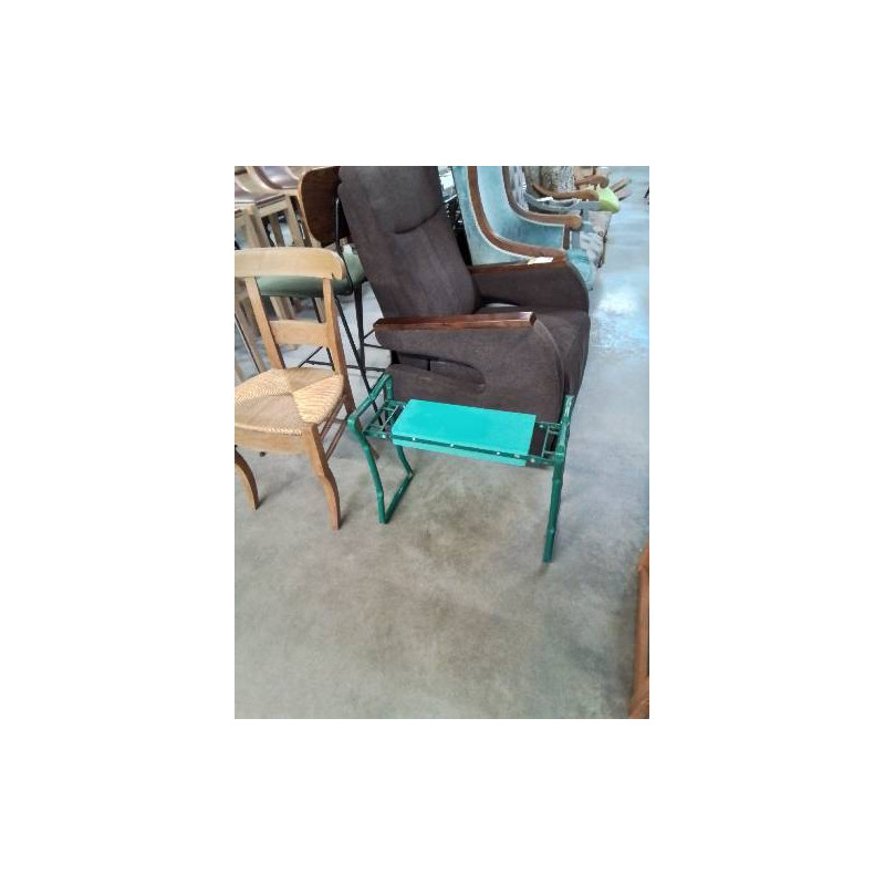 TABOURET D ATELIER PLIANT MÉTAL ET MOUSSE VERTE 
