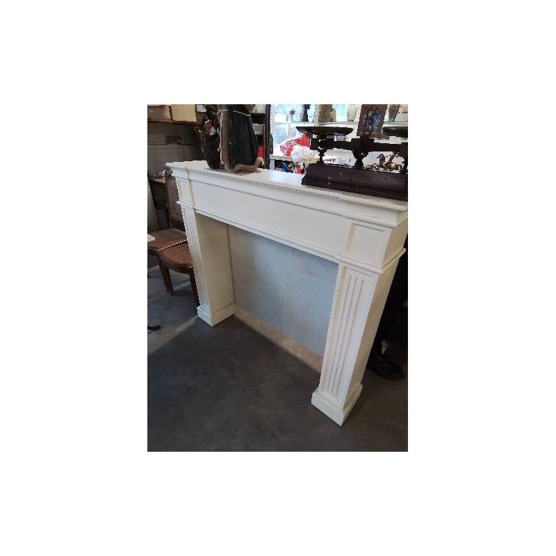 ECRAN DE CHEMINÉE BOIS BLANC MOULURÉ 